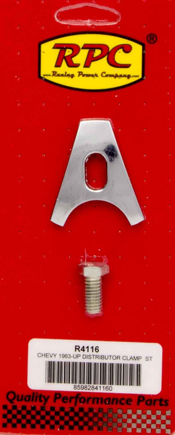 Chevy V8 OEM Style Distributor Clamp Chrome Distributor Hold Downs Racing Power Company