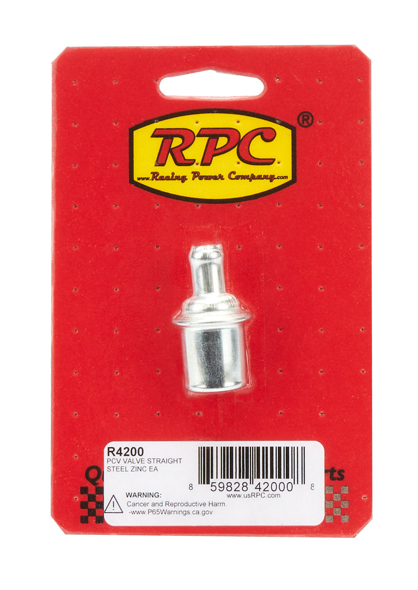 PCV Valve Straight Steel Zinc Each Valve Cover Breathers and Components Racing Power Company
