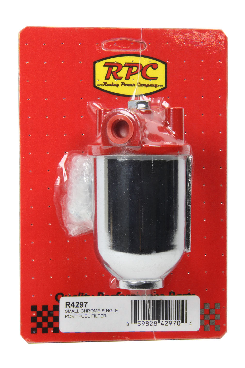 Small Chrome Single Por t Fuel Filter Fuel Filters and Components Racing Power Company