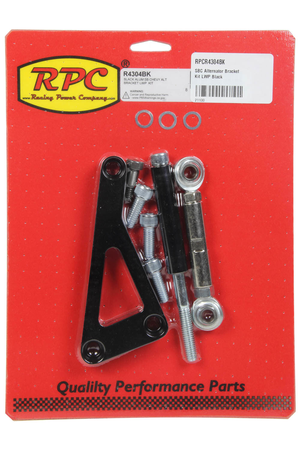 SBC Alternator Bracket Kit LWP Black Alternator Brackets and Components Racing Power Company