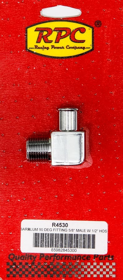 90 Degree Alum Fitting 5/8 x 1/2 Chrome AN-NPT Fittings and Components Racing Power Company