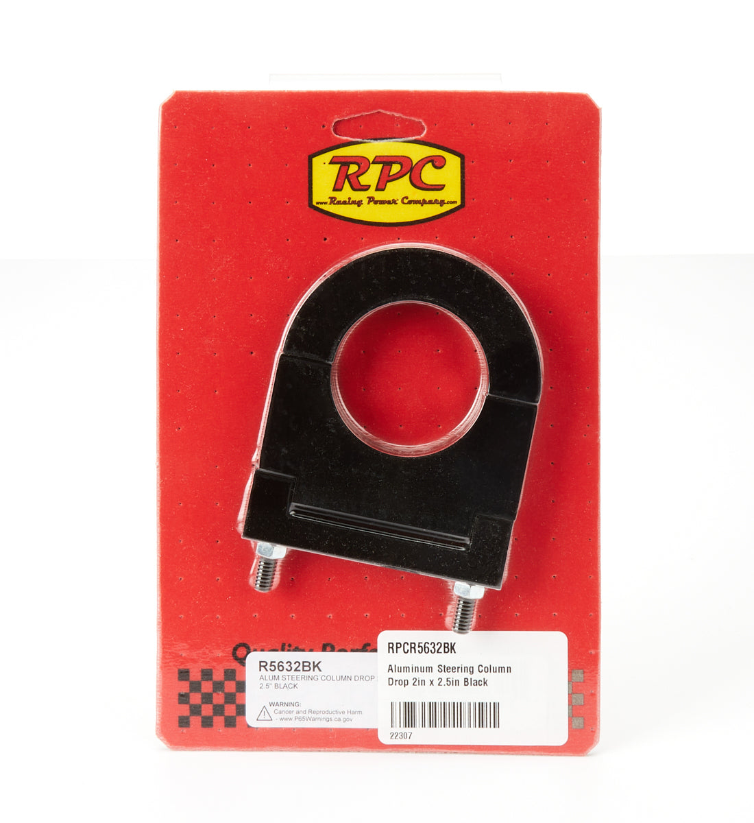 Aluminum Steering Column Drop 2in x 2.5in Black Steering Column Brackets Racing Power Company