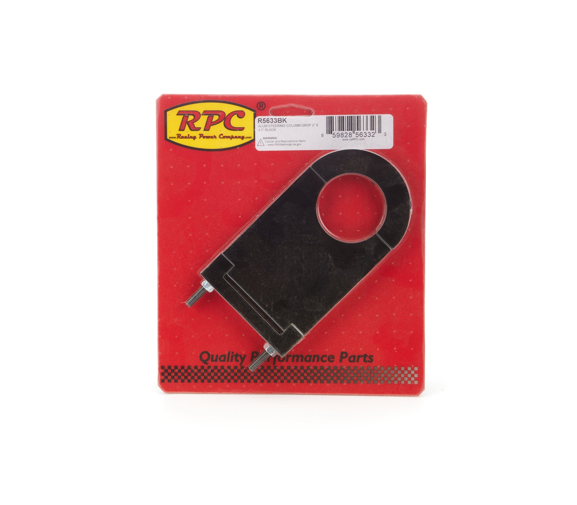 Aluminum Steering Column Drop 2in x 4.5in Black Steering Column Brackets Racing Power Company