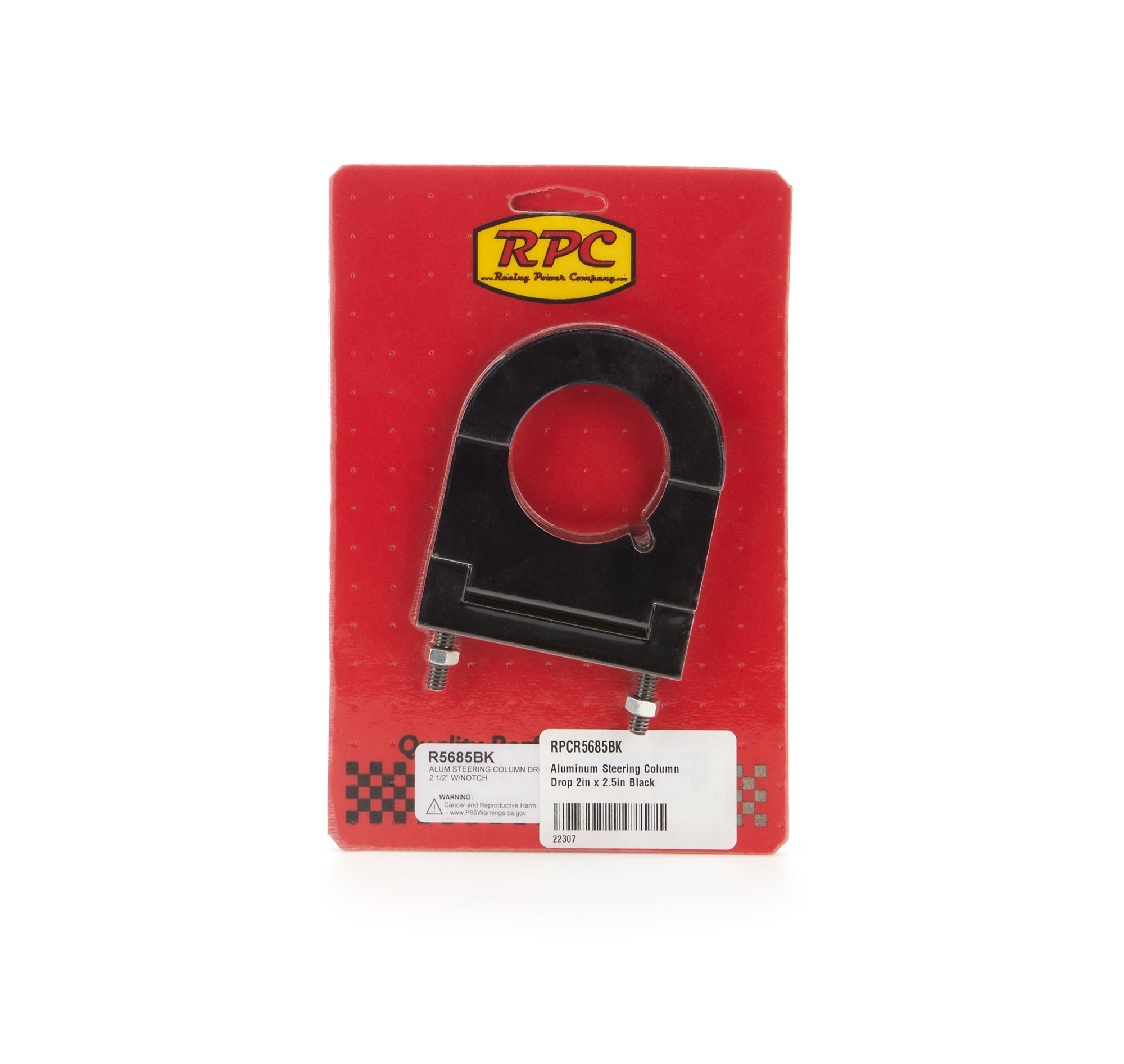 Aluminum Steering Column Drop 2in x 2.5in Black Steering Column Brackets Racing Power Company