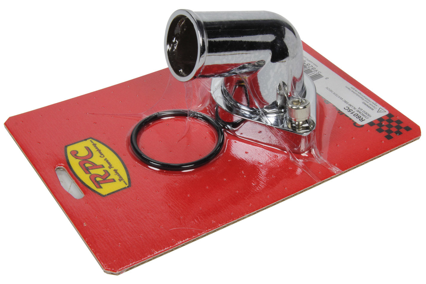 Chrome Aluminum SB Chevy Water Neck 15Deg Water Necks - Thermostat Housings Racing Power Company