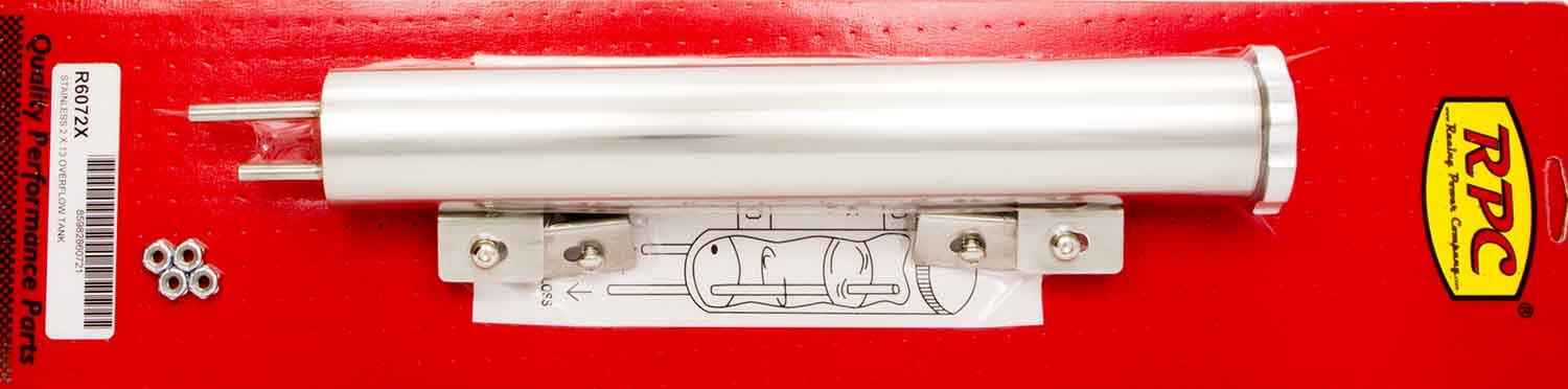 13in Polished Stainless Overflow Tank Overflow Tanks/Catch Cans and Components Racing Power Company