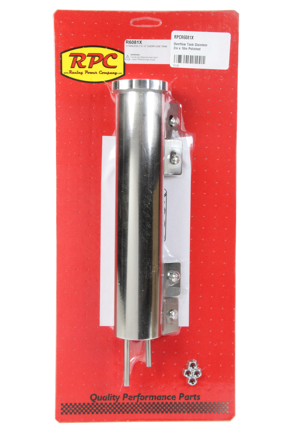 Overflow Tank Stainless 2in x 10in Polished Overflow Tanks/Catch Cans and Components Racing Power Company