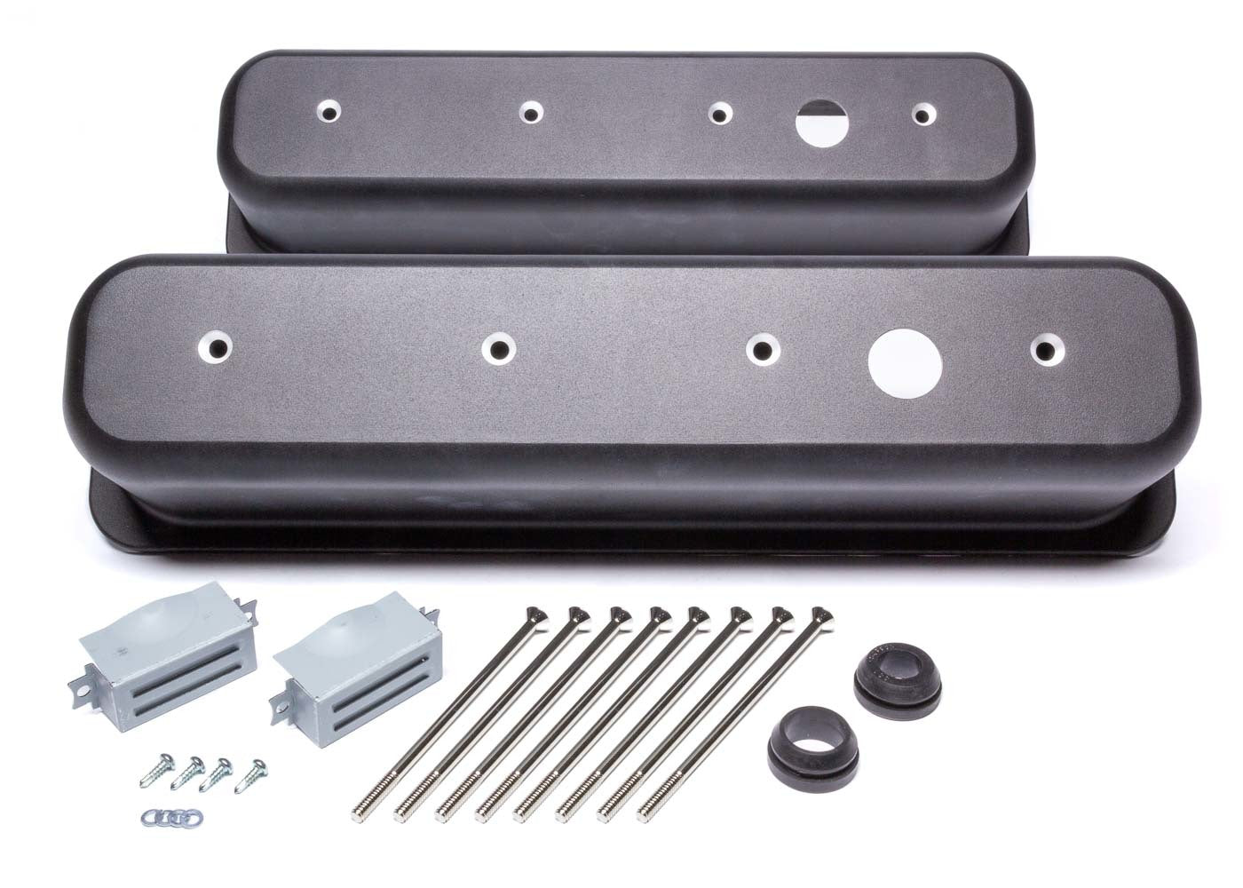 Black Aluminum SBC Valve Covers Center Bolt Valve Covers Racing Power Company