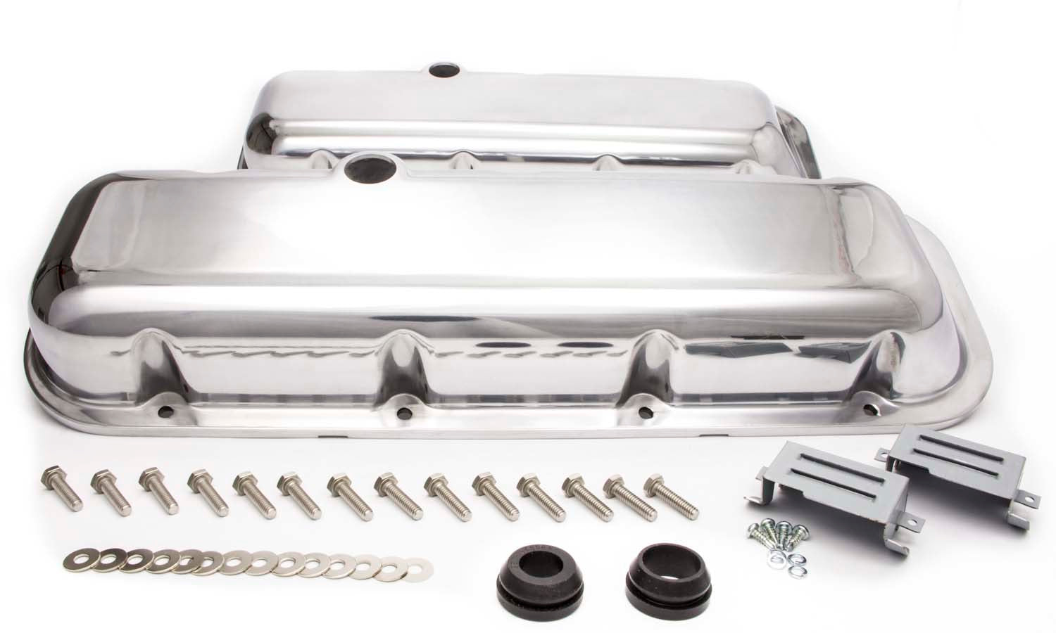 BBC Alum Short V/C Plain Polished Valve Covers Racing Power Company