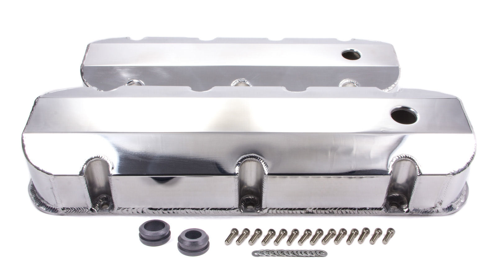 BBC Alum Fabricated Tall V/C Polished Valve Covers Racing Power Company