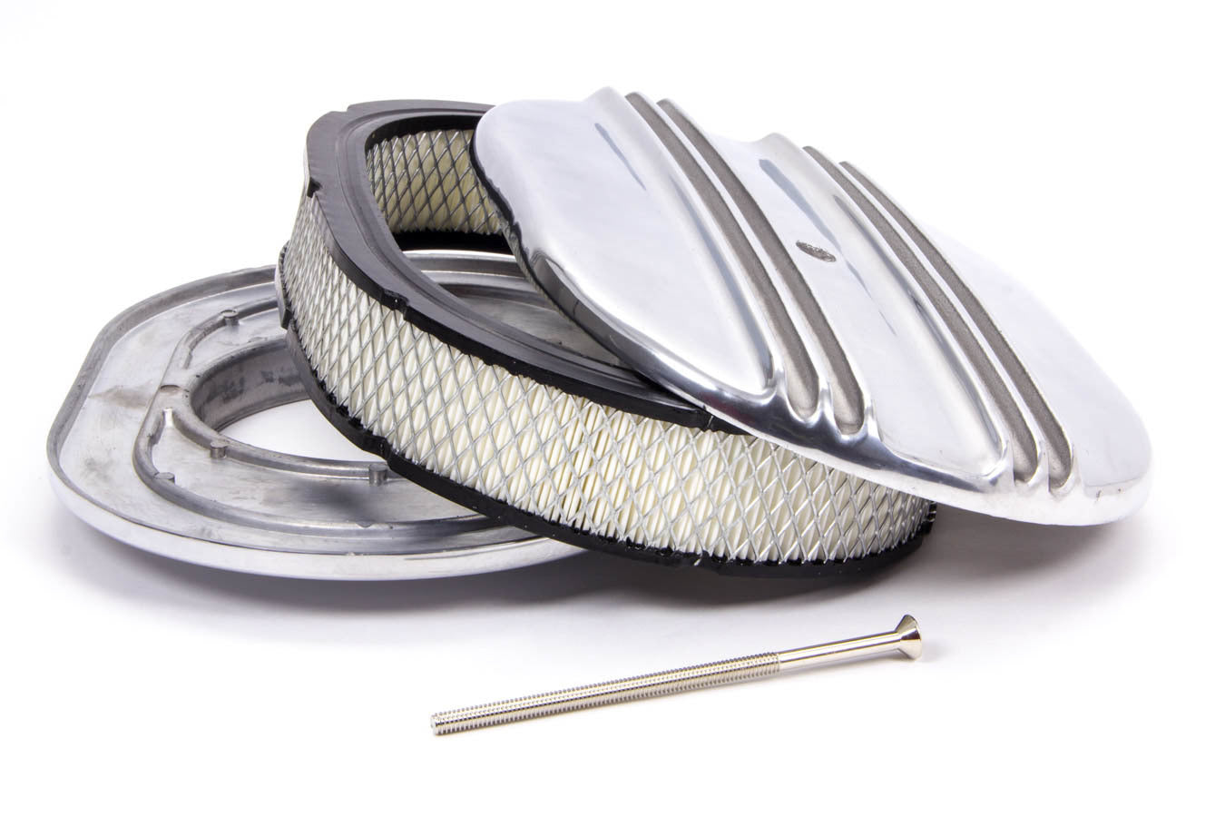 12x2 Alum Oval Finned A/C Polished Air Cleaner Assemblies and Air Intake Kits Racing Power Company