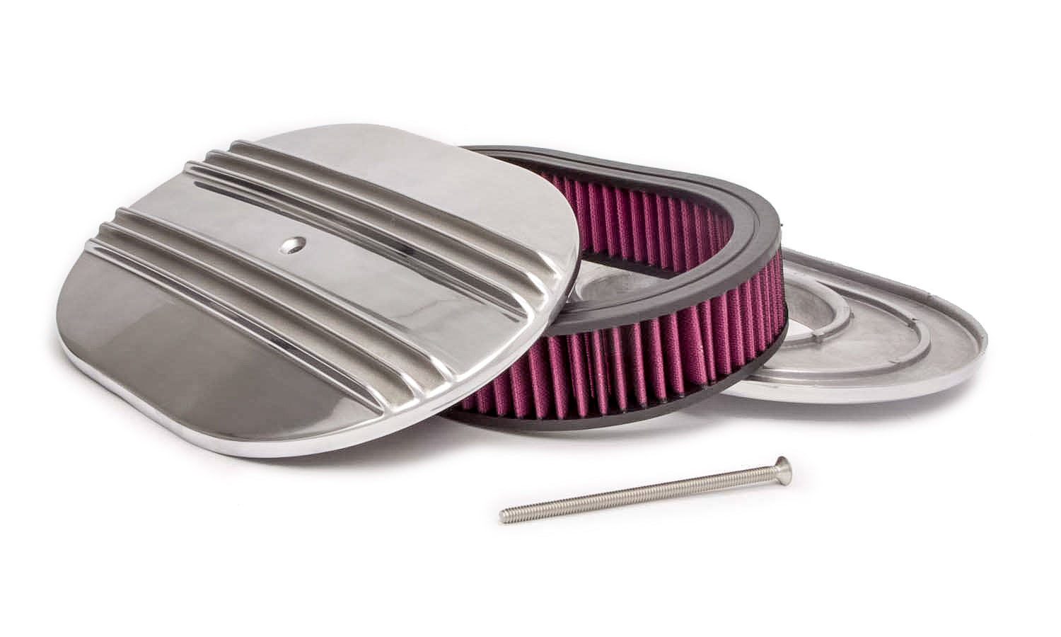 12x2 Alum Oval Finned A/C Polished Air Cleaner Assemblies and Air Intake Kits Racing Power Company
