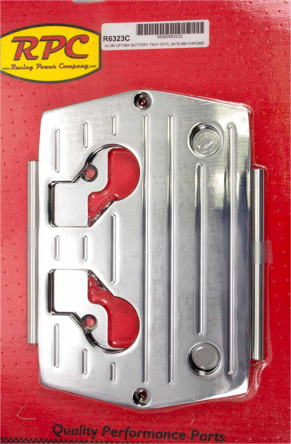 Optima Alum Ball Milled Battery Tray Chrome Battery Boxes, Trays and Components Racing Power Company