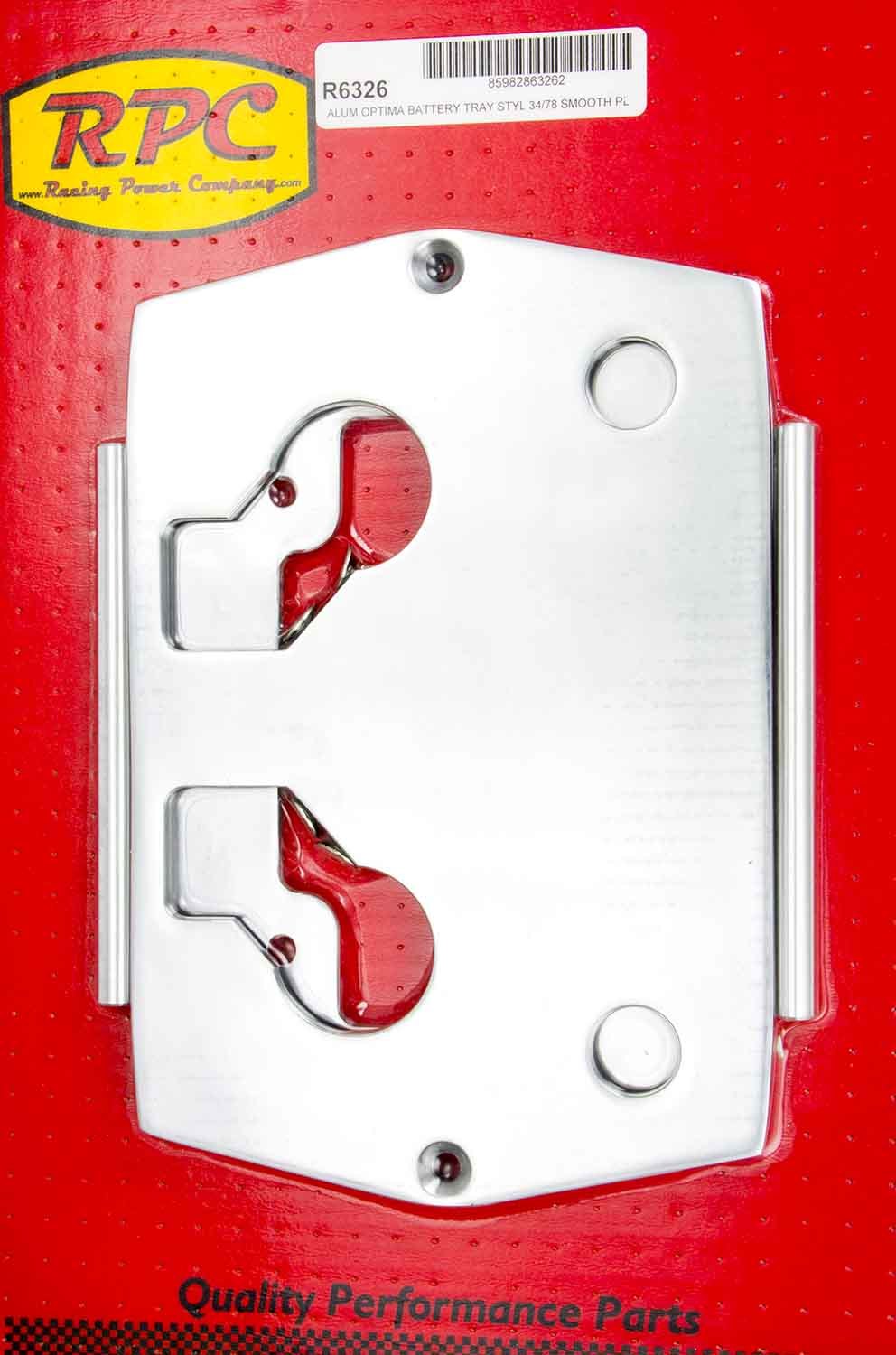 Optima Alum Smooth Battery Tray Polished Battery Boxes, Trays and Components Racing Power Company