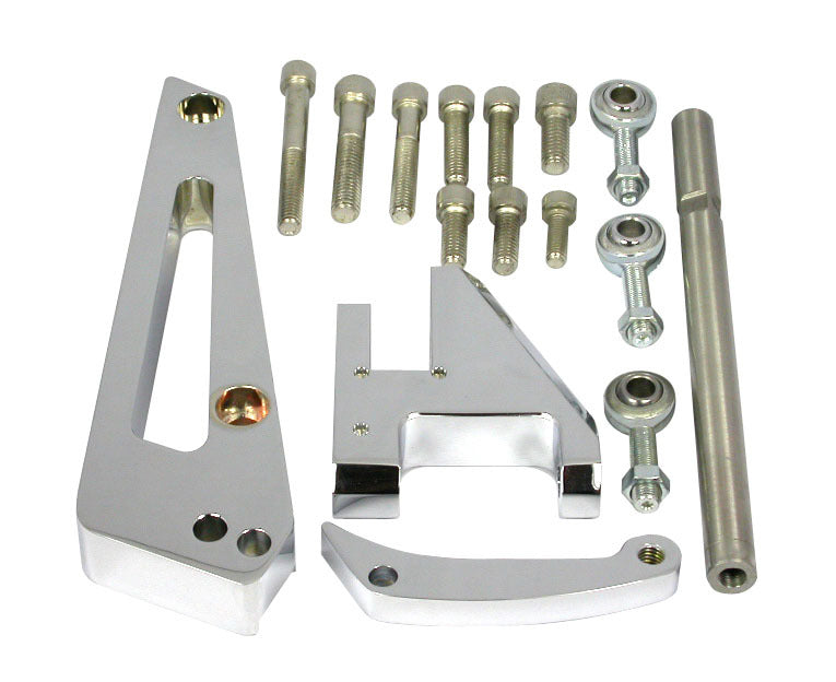 Chrome Alum BBC Alterna tor Bracket SWP Alternator Brackets and Components Racing Power Company