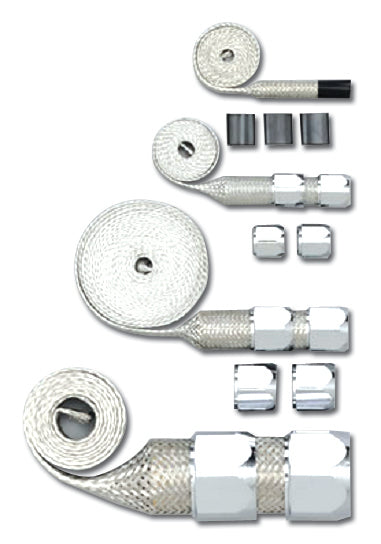 Chrome Braided Hose Sle eving Kit Hose and Wire Sleeving Racing Power Company