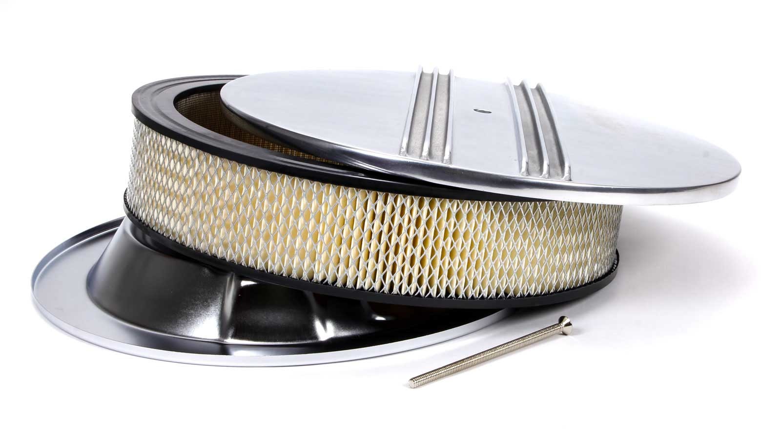 14x3 Alum Round Finned Drop Base A/C Air Cleaner Assemblies and Air Intake Kits Racing Power Company