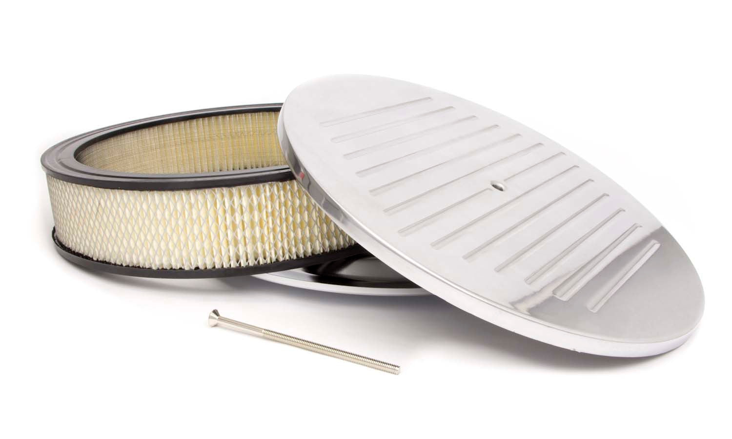 14x3 Alum Round Milled Flat Base A/C Air Cleaner Assemblies and Air Intake Kits Racing Power Company