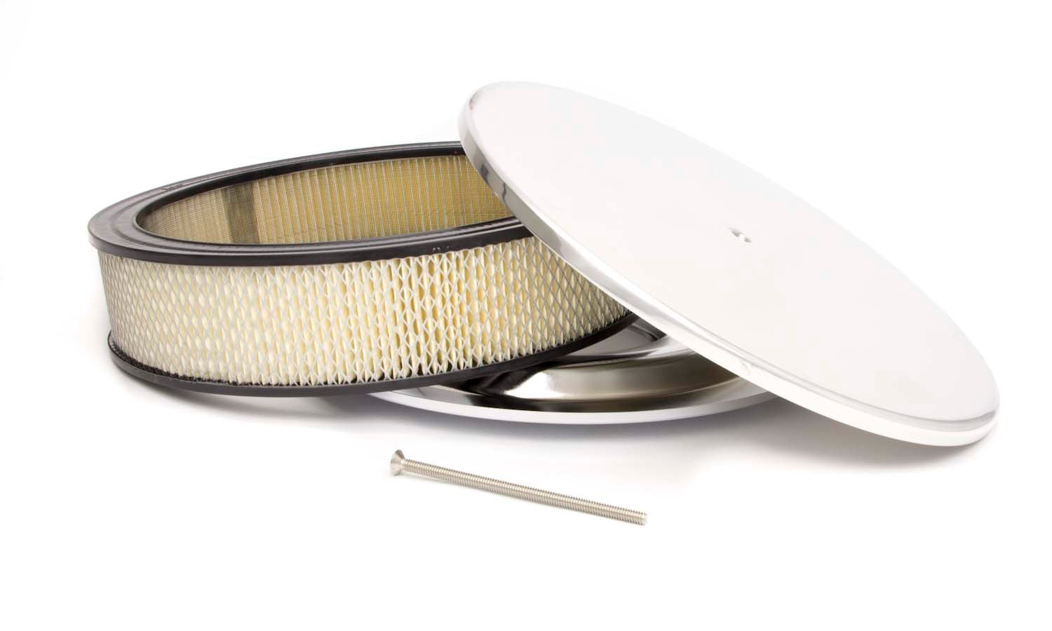 14x3 Alum Round Plain Flat Base A/C Air Cleaner Assemblies and Air Intake Kits Racing Power Company