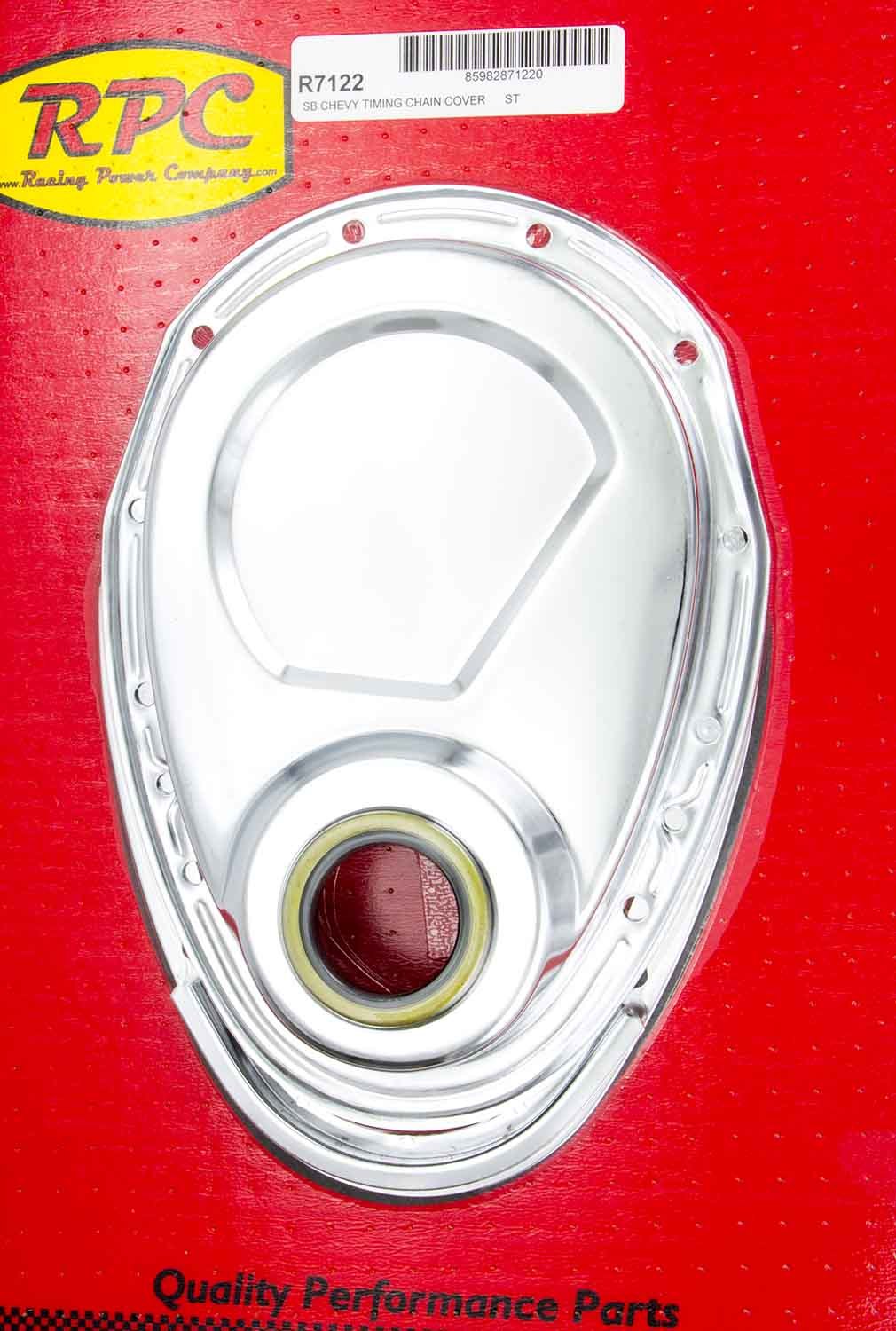 SBC 2PC Timing Chain Cover Chrome Timing Covers Racing Power Company
