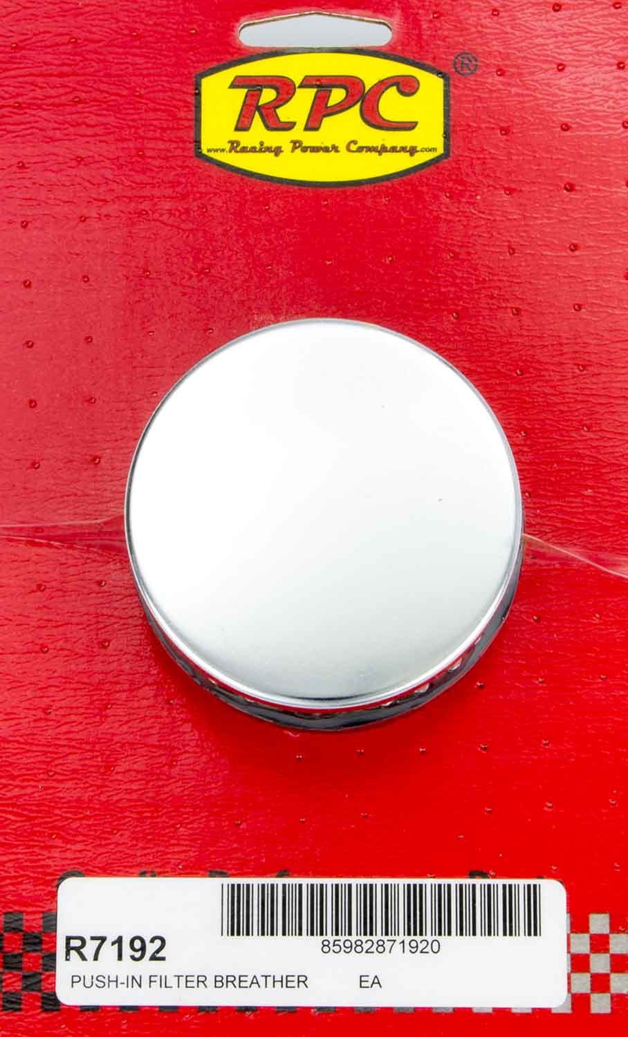 Chrome Push In Breather w/o Shield 2in Tall Each Valve Cover Breathers and Components Racing Power Company