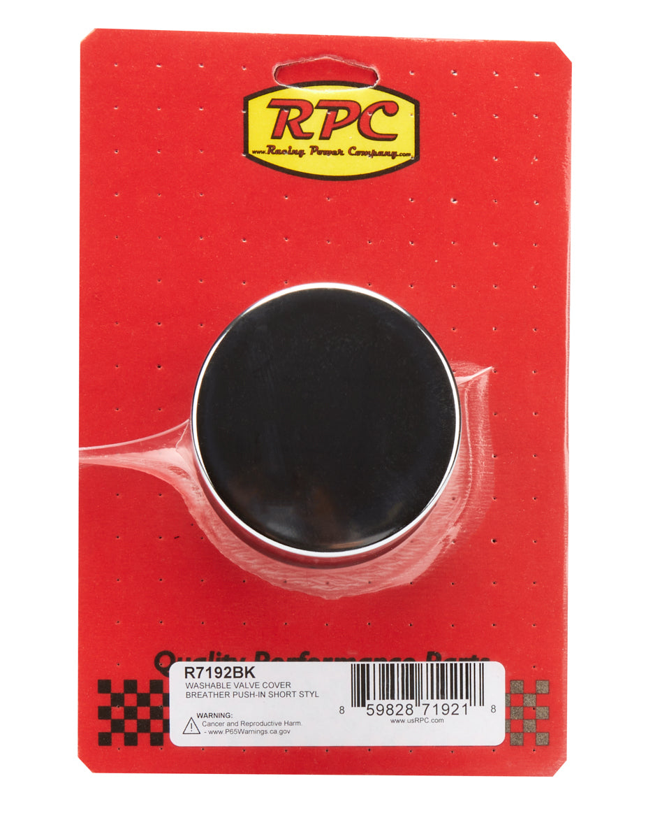 Valve Cover Breather Push In Short Black Each Valve Cover Breathers and Components Racing Power Company