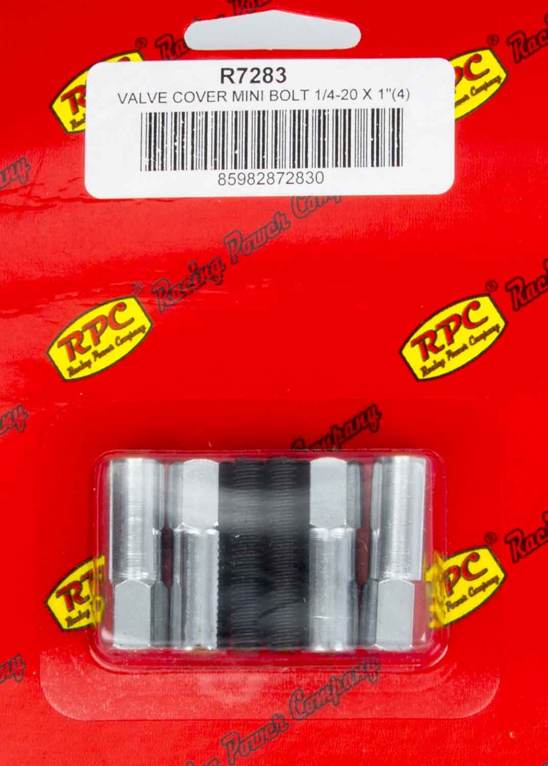 Chrome V/C Mini Bolt (4) 1 3/8in x 1/4-20 Thread Valve Cover Fastener Kits Racing Power Company