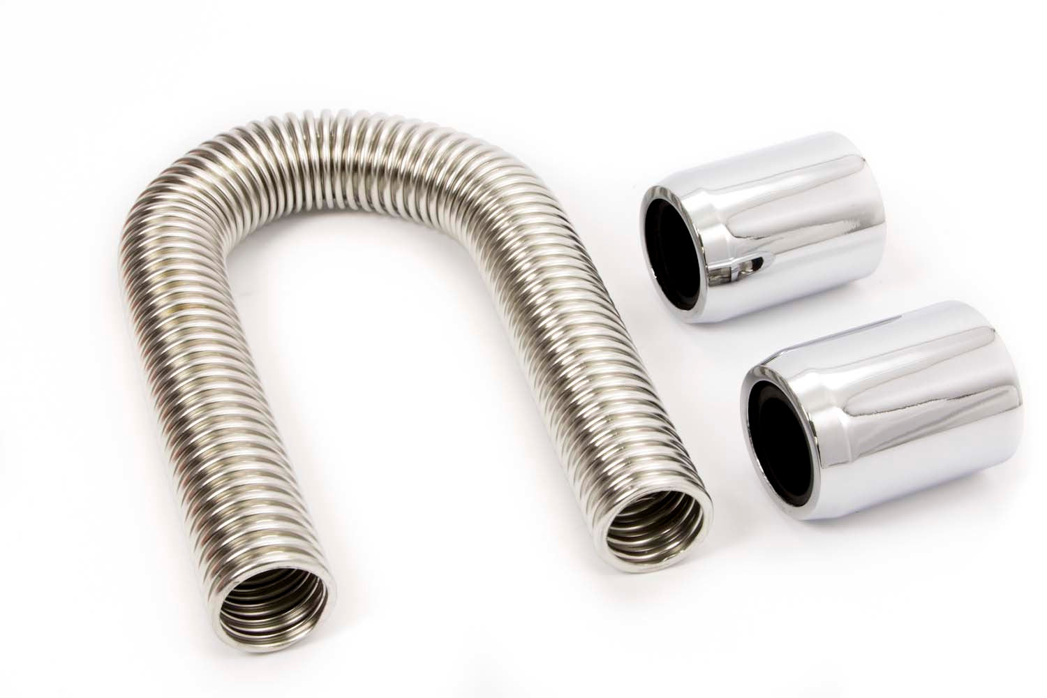 12in Stainless Hose Kit w/Chrome ends Radiator Hose Racing Power Company