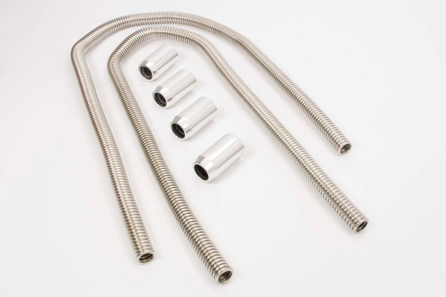2-44in Stainless Heater Hose Kit w/Polished Ends Heater Hose Racing Power Company