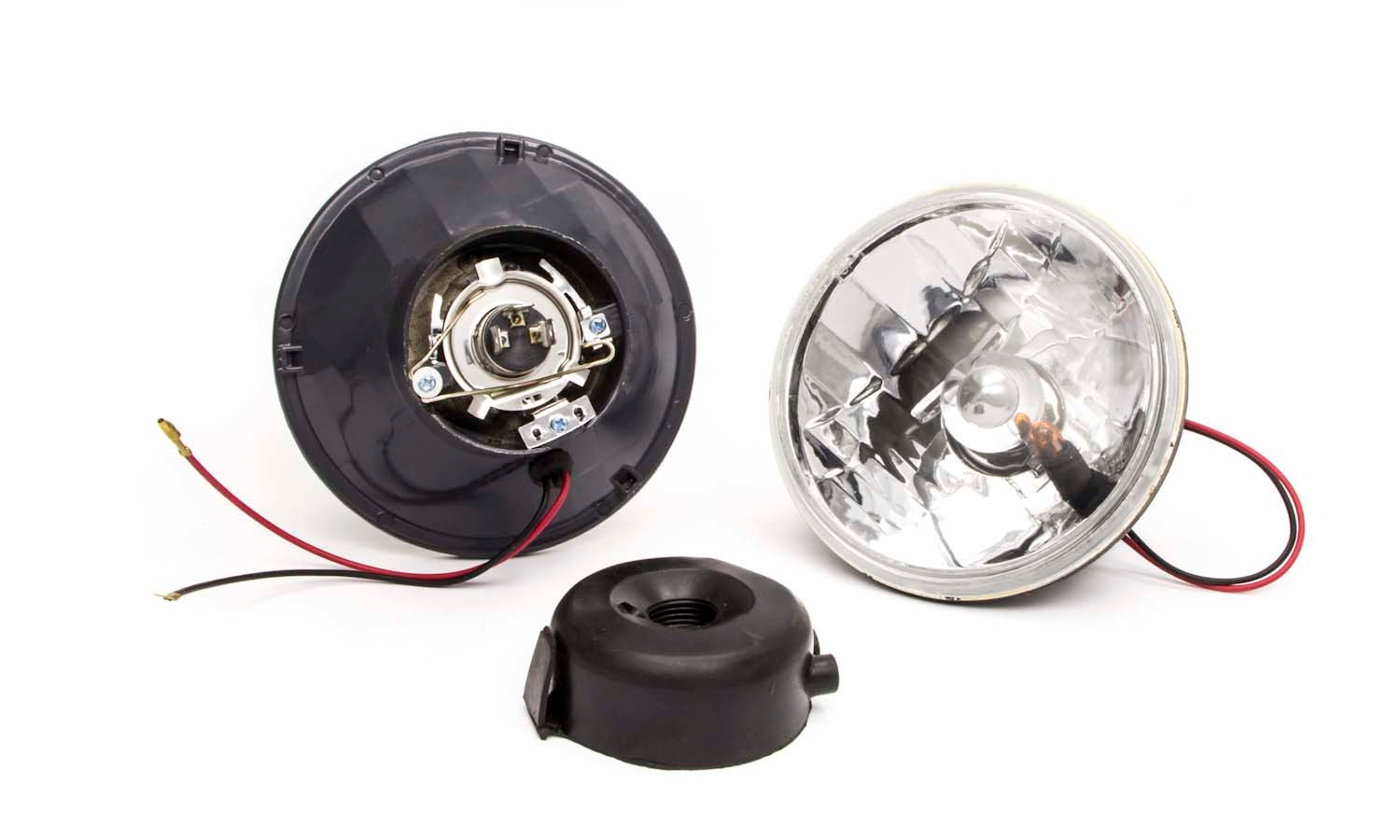 5.75in Headlight w/H4 Bulb and Turn Signal Exterior Light Assemblies Racing Power Company