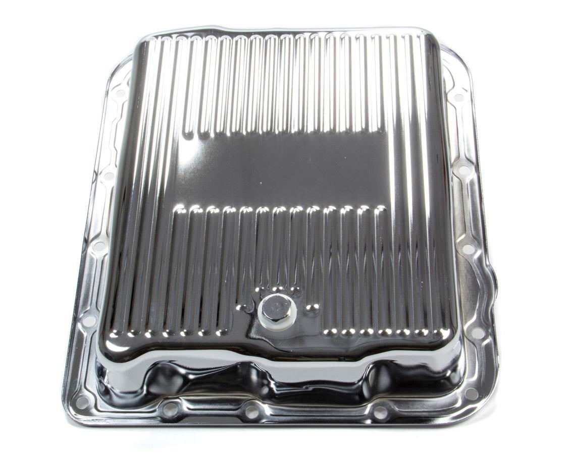GM 700R4/4L60E Trans Pan Chrome Steel Finned Automatic Transmission Pans Racing Power Company