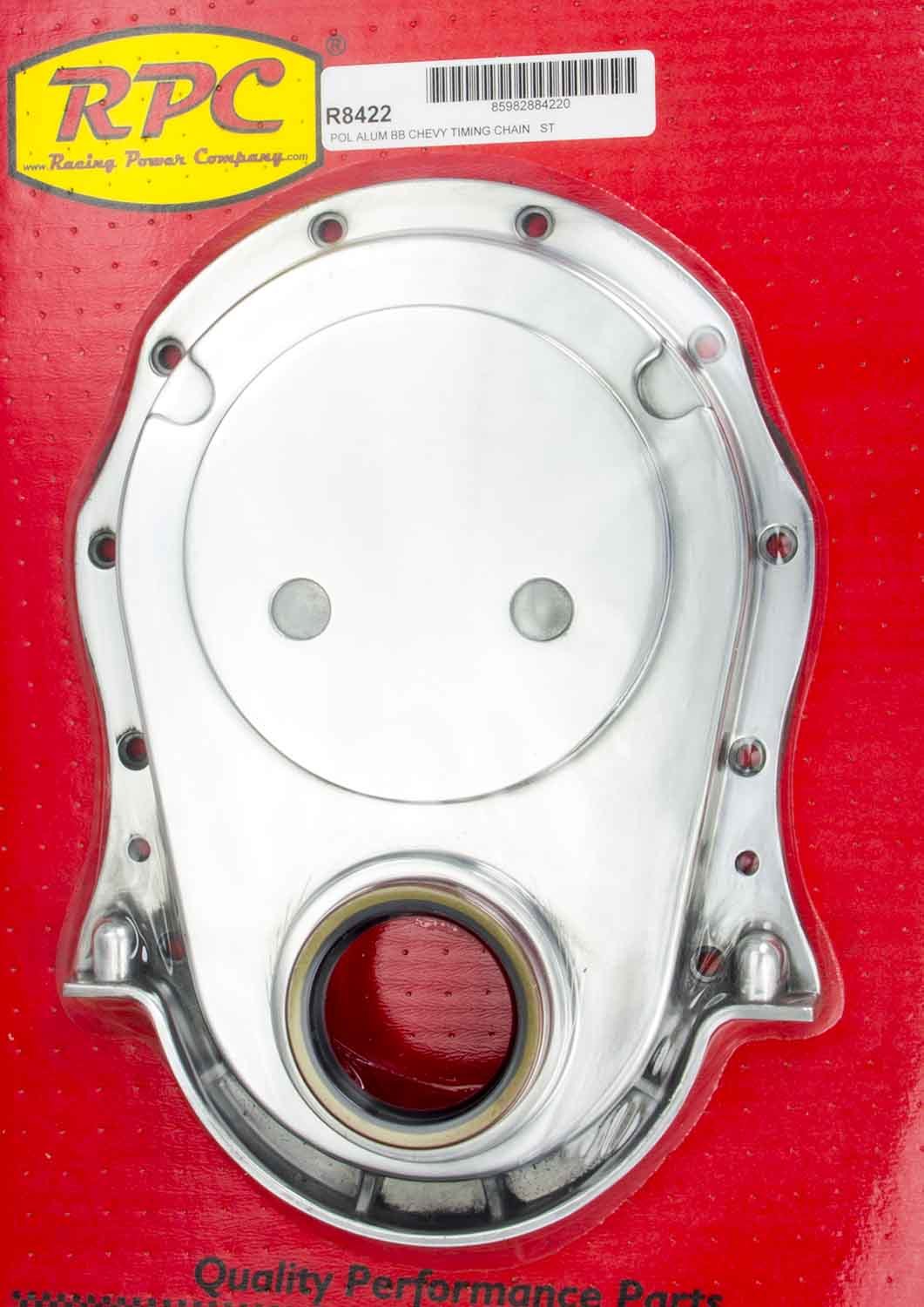 BBC Alum Timing Chain Cover Polished Timing Covers Racing Power Company