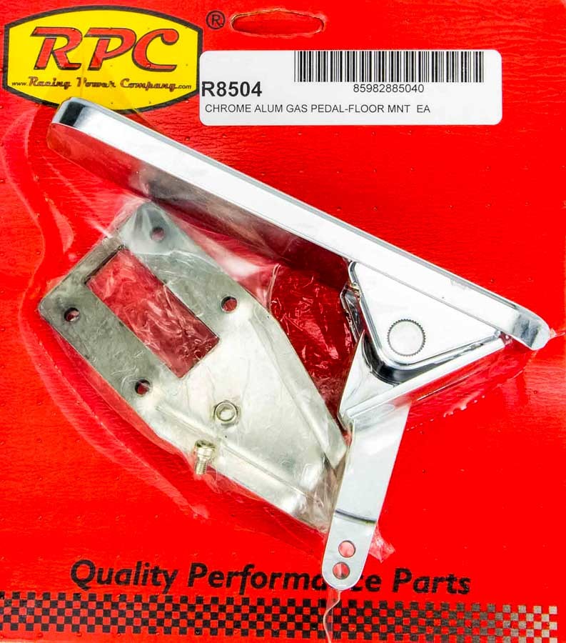 Floor Mount Gas Pedal Chrome Pedal Assemblies and Components Racing Power Company