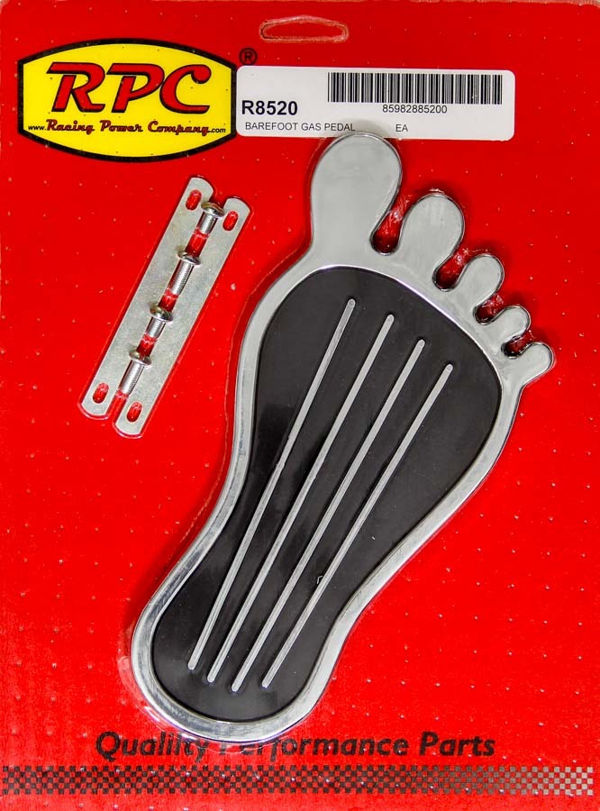 Gas Pedal Barefoot Chrom Steel Pedal Pads and Components Racing Power Company