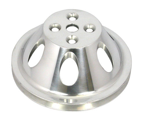 Polished Alum BBC Single Groove Water Pump Pulley Water Pump Pulleys Racing Power Company