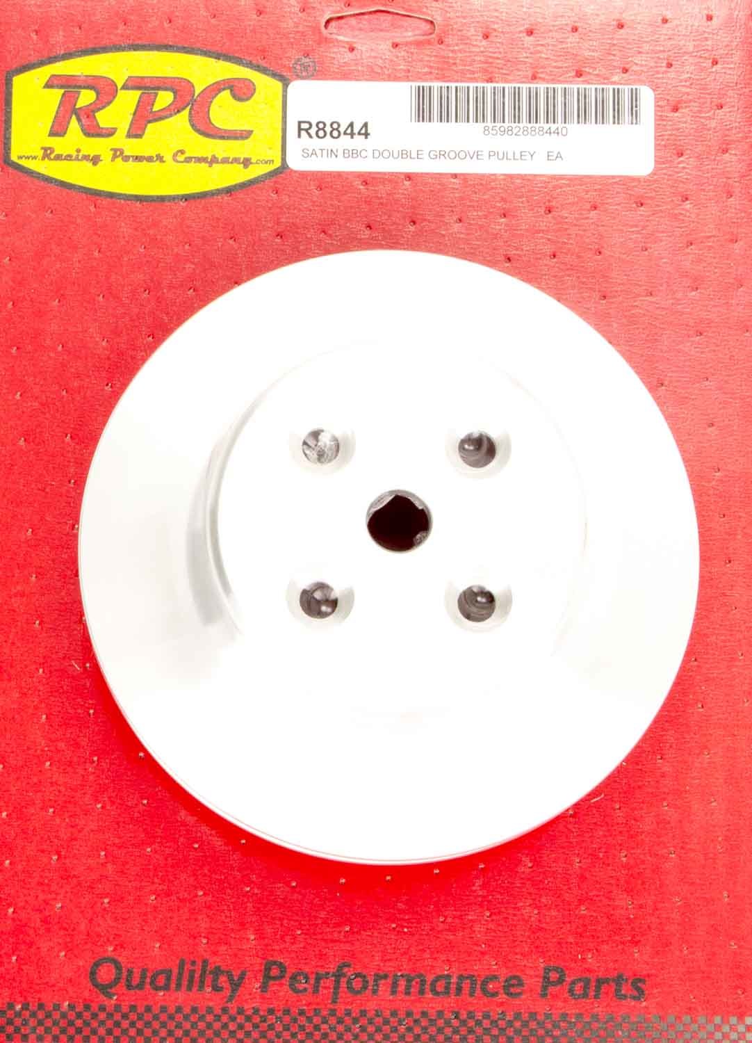 BBC 2 Groove Satin Alum Long W/PPPulley Water Pump Pulleys Racing Power Company