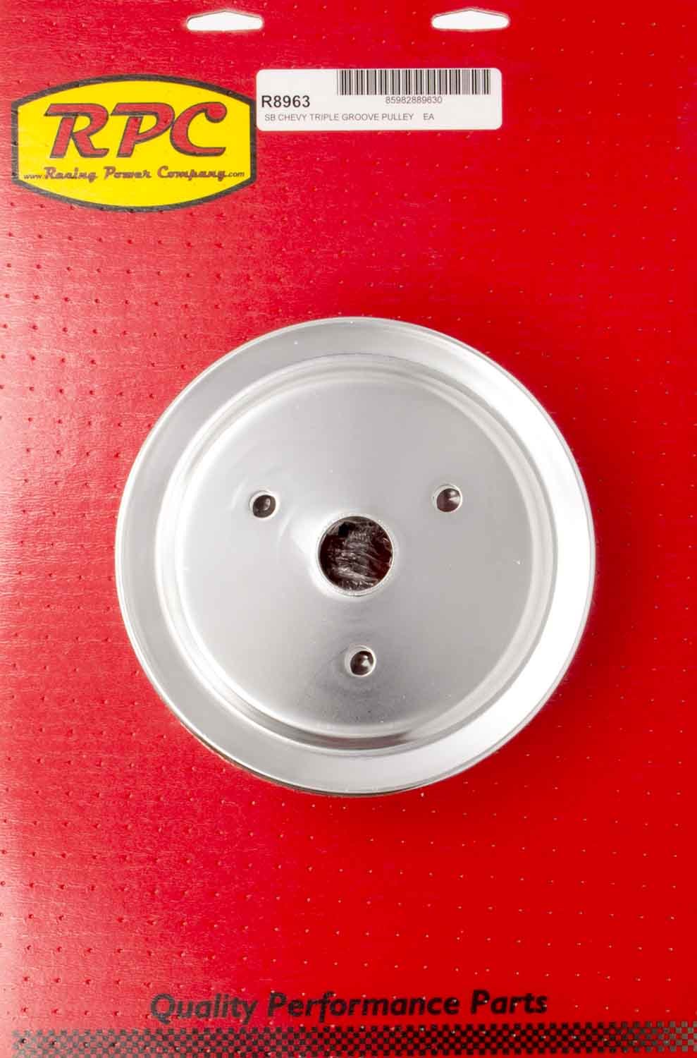 SBC SWP 3 Groove Crank Pulley Crankshaft Pulleys Racing Power Company