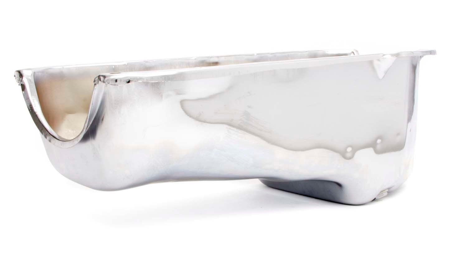 55-79 SBC Steel Stock Oil Pan Chrome Engine Oil Pans Racing Power Company