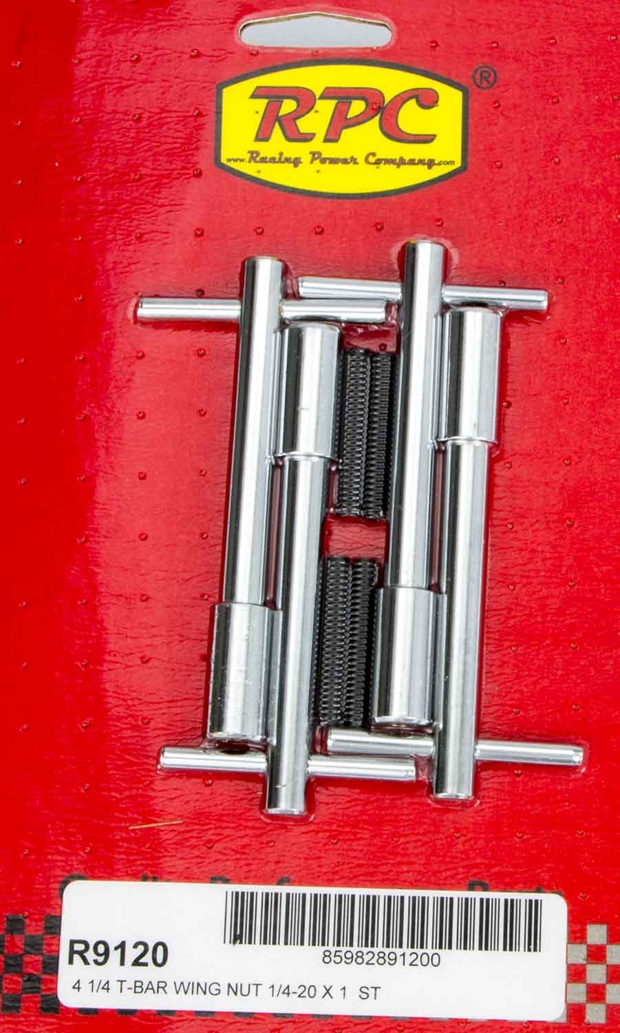4-1/4in Chrome Wing Nuts 1 1/4in-20 4pk Valve Cover Fastener Kits Racing Power Company