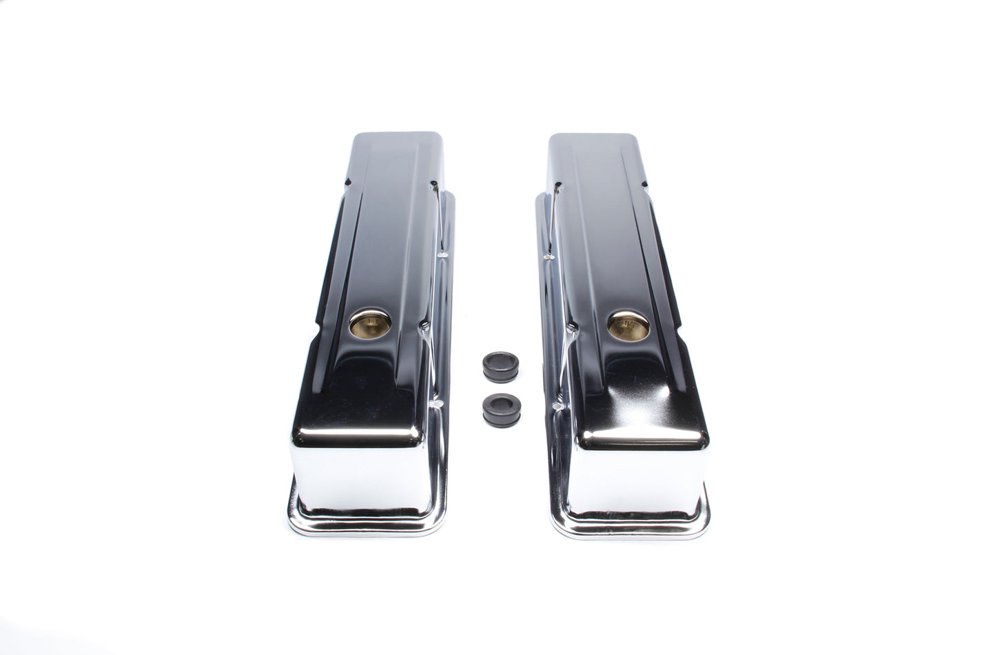 58-86 SBC Valve Covers Tall Chrome Steel Valve Covers Racing Power Company