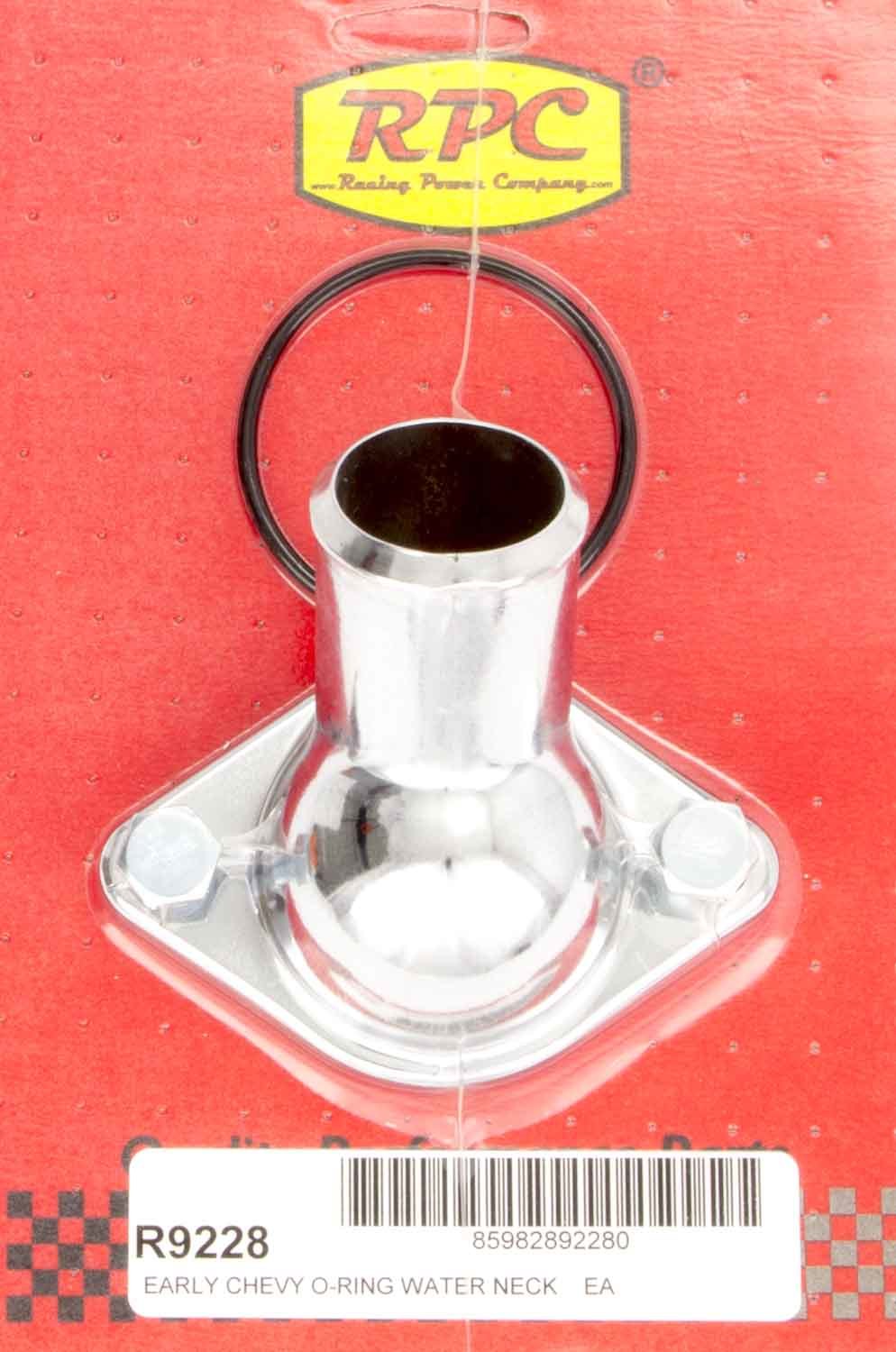 55-64 Chevy V8 Steel 45 Deg Water Neck Chrome Water Necks - Thermostat Housings Racing Power Company