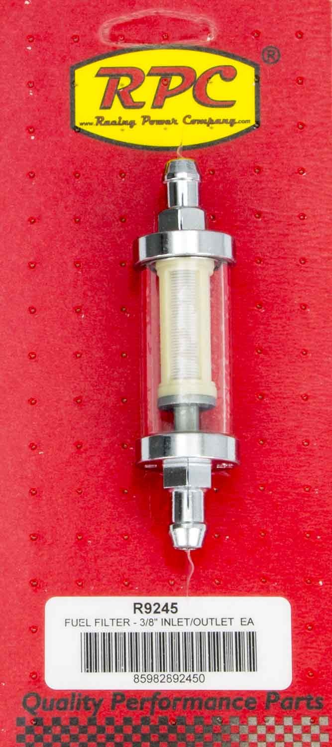 3/8in Chrome/Clear Fuel Filter Fuel Filters and Components Racing Power Company