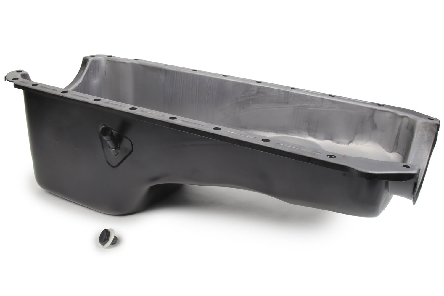 65-90 BBC Steel Stock Oil Pan Black Engine Oil Pans Racing Power Company