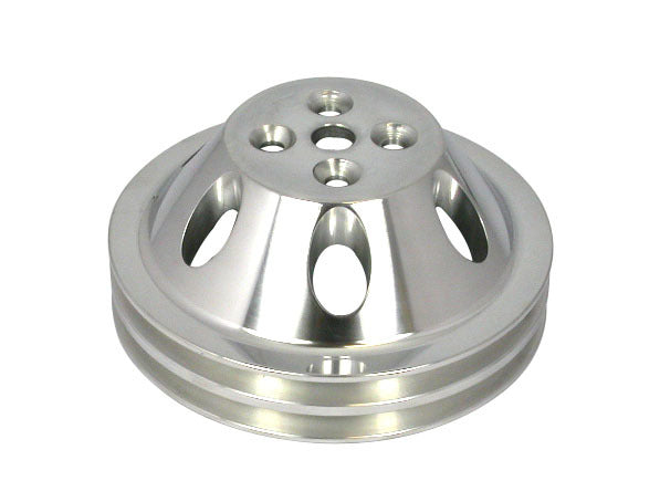 Pol Alum SBC Double Gro ove Pulley Water Pump Pulleys Racing Power Company