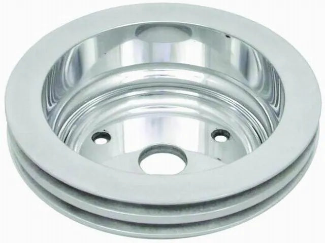 Pol Alum SBC Double Gro ove Pulley Crankshaft Pulleys Racing Power Company