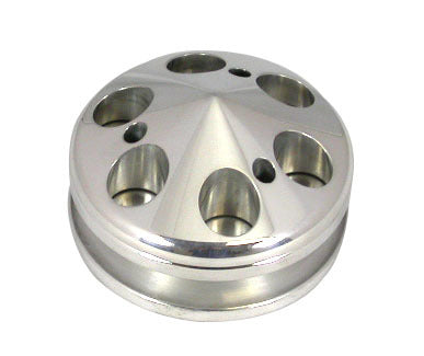 Aluminum Alternator Pul ley/Nose V-Belt -Polishe Alternator Pulleys Racing Power Company