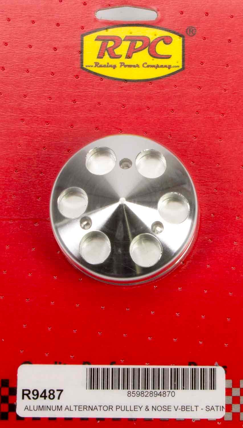 SBC Single Groove Alt. Pulley Satin Alternator Pulleys Racing Power Company