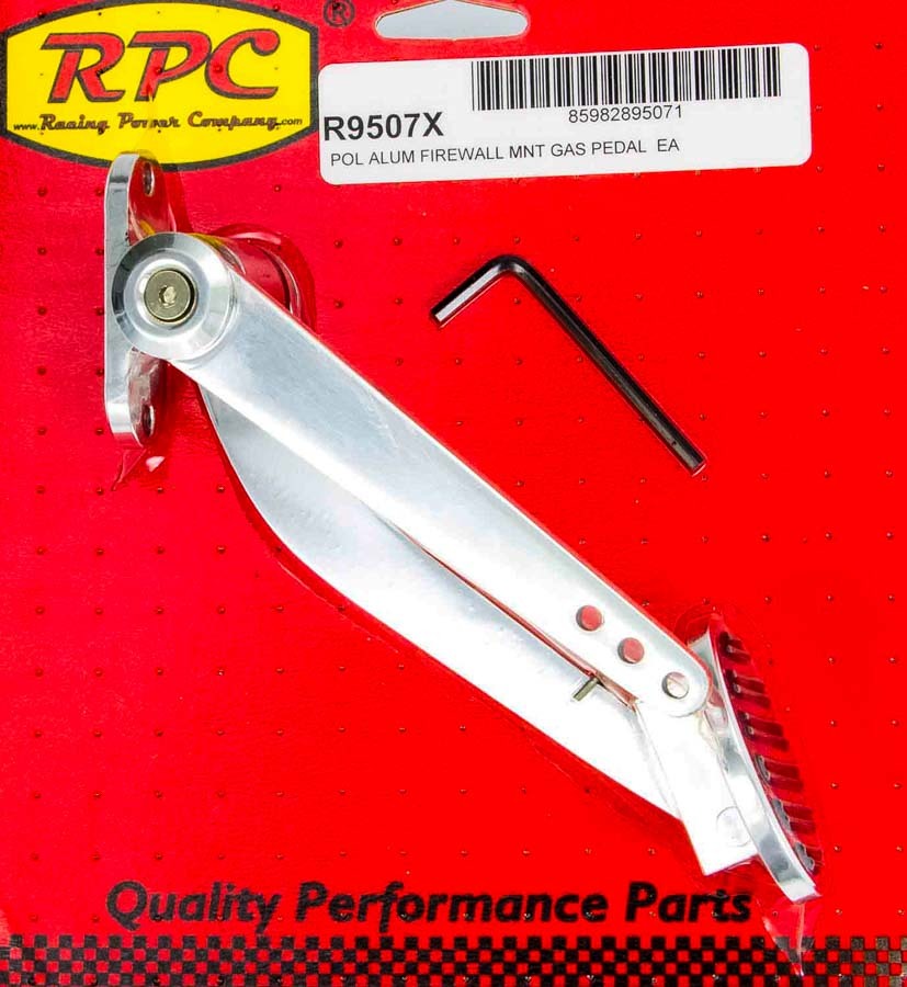 Polished Alum Firewall Mount Gas Pedal Pedal Assemblies and Components Racing Power Company
