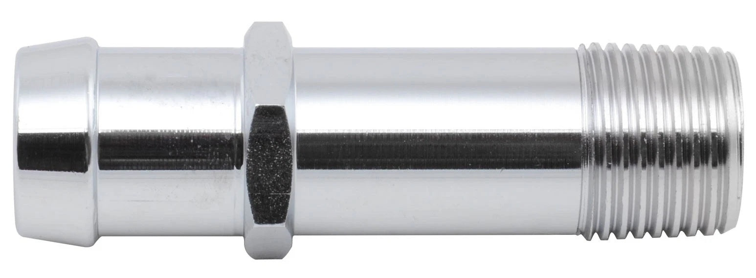 Steel Water Pump Fitting 1/2In NTP to 3/4In Barb AN-NPT Fittings and Components Racing Power Company
