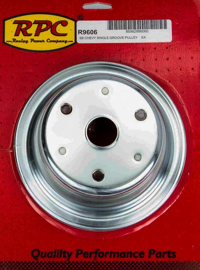 Chrome Steel Crankshaft Pulley 1Groove Long WP Crankshaft Pulleys Racing Power Company